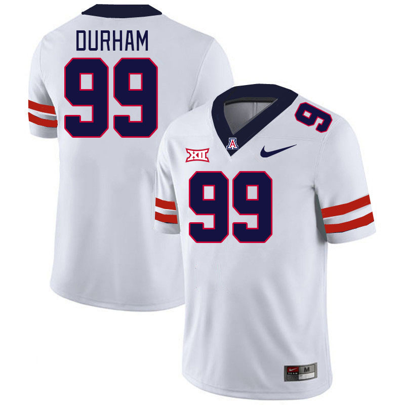 Men #99 Cyrus Durham Arizona Wildcats Big 12 Conference College Football Jerseys Stitched-White
